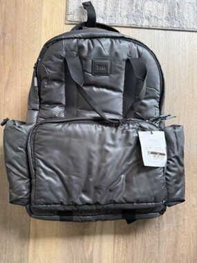 NEW 7am Enfant Black Diaper Bag Backpack